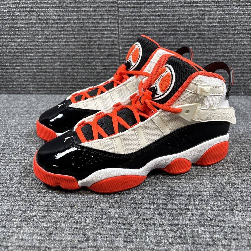Jordan 6 Rings Kids Size 5Y (GS) White Black Team Orange, DV1345-108